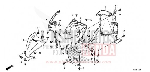 GAINE DE PROTECTION AVANT/COUVERCLE INTERNE NSC110MPDK de 2019